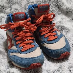 Onitsuka Tiger blue and orange trainers size 6.5